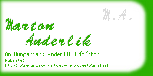 marton anderlik business card